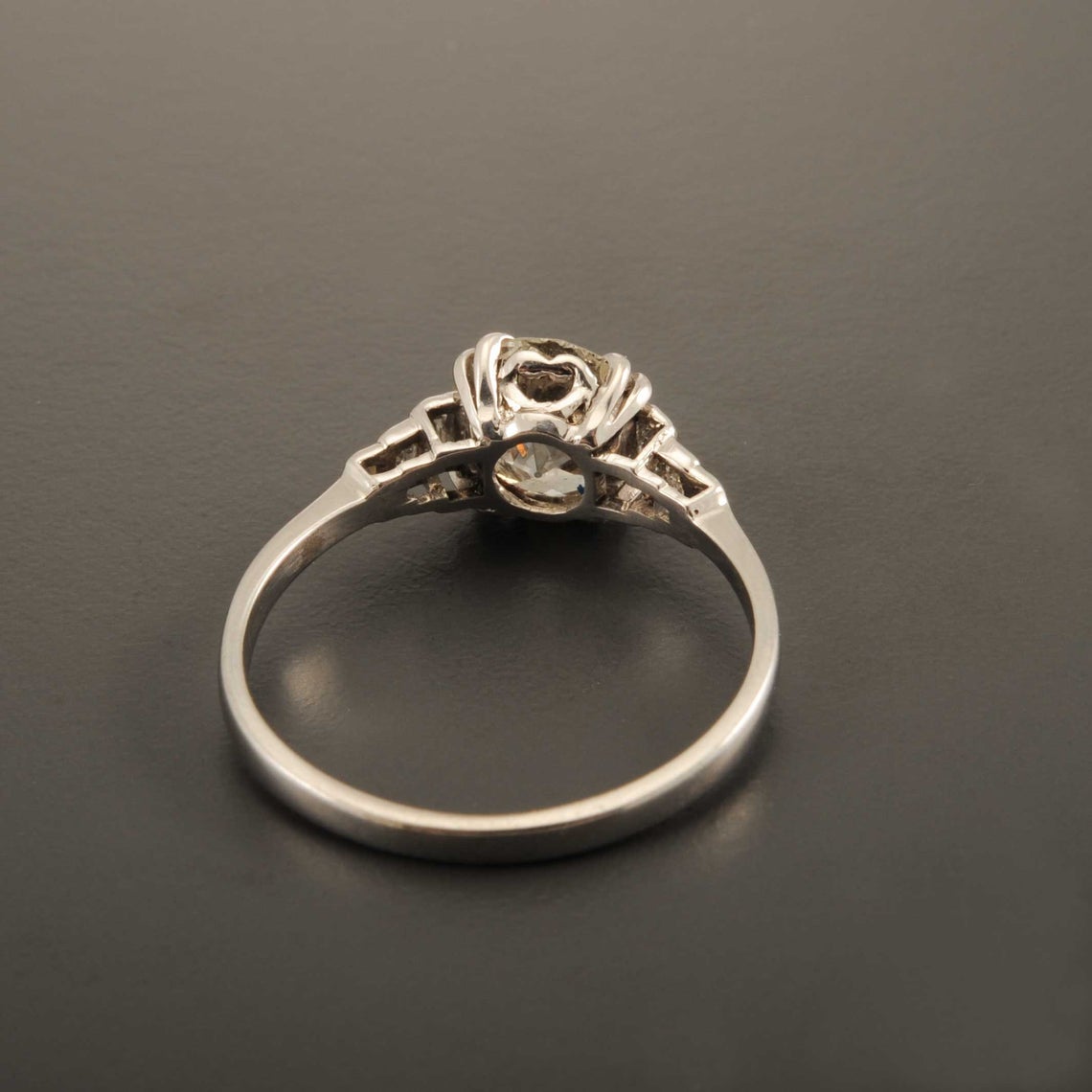 Art Deco Platinum Diamond Solitaire Ring
