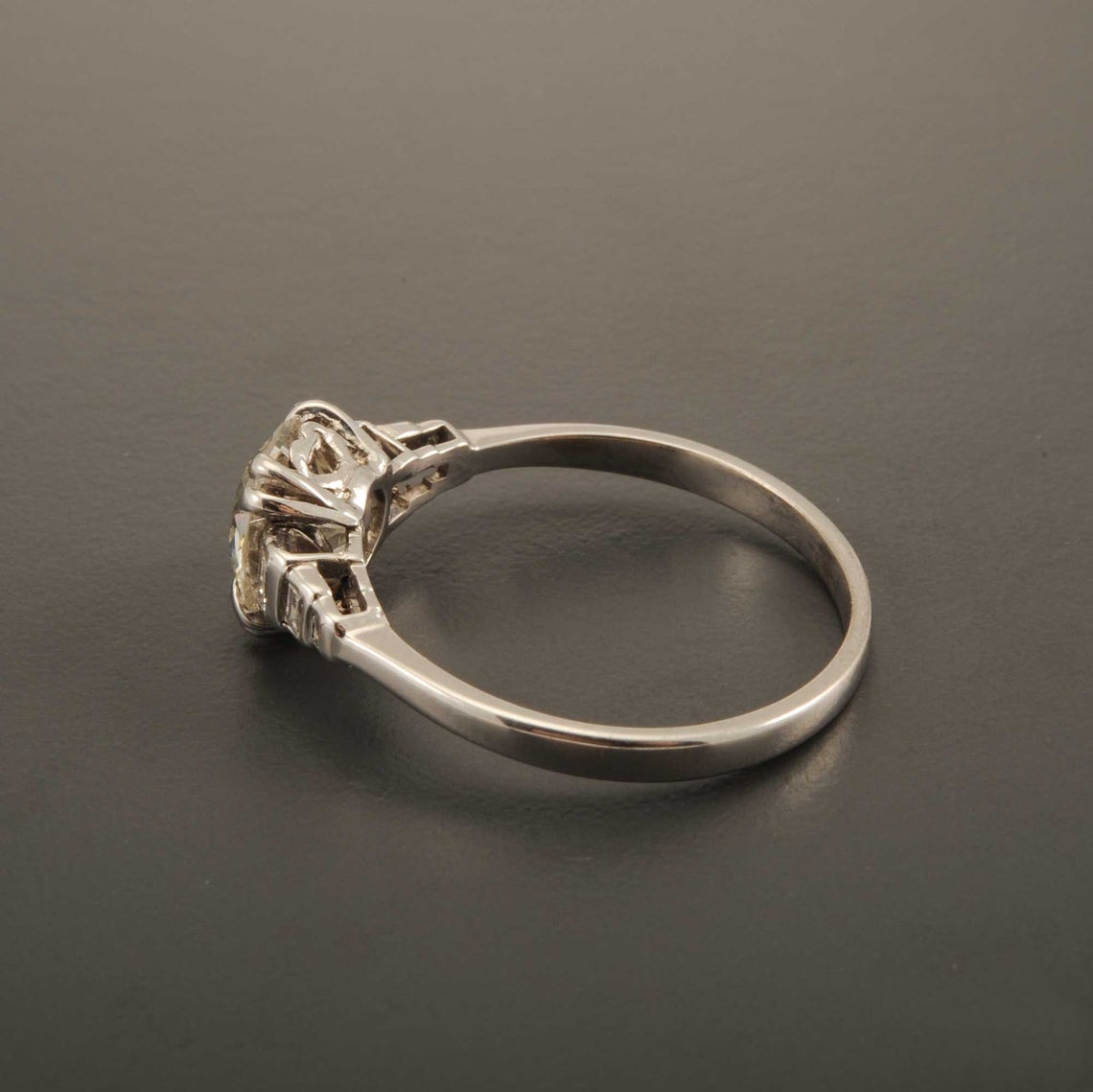 Art Deco Platinum Diamond Solitaire Ring