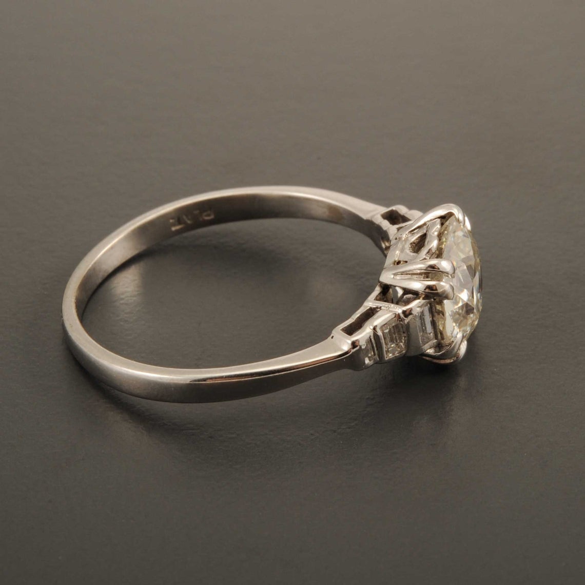 Art Deco Platinum Diamond Solitaire Ring