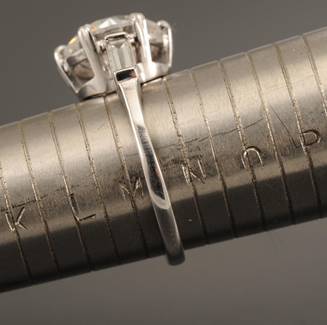 Platinum Diamond and Cubic Zirconia Dress Ring