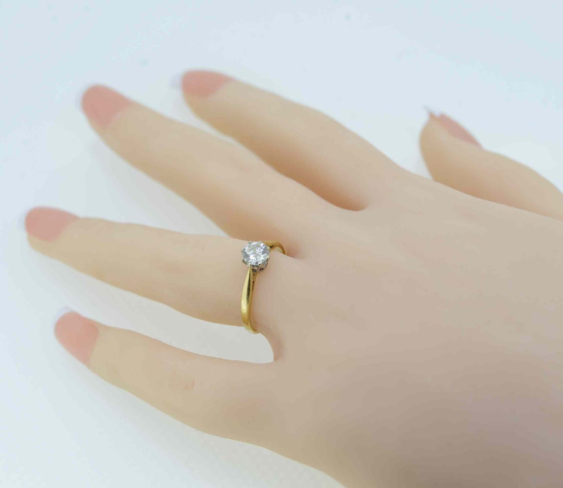 18ct Yellow Gold Diamond Solitaire Ring 0.50ct