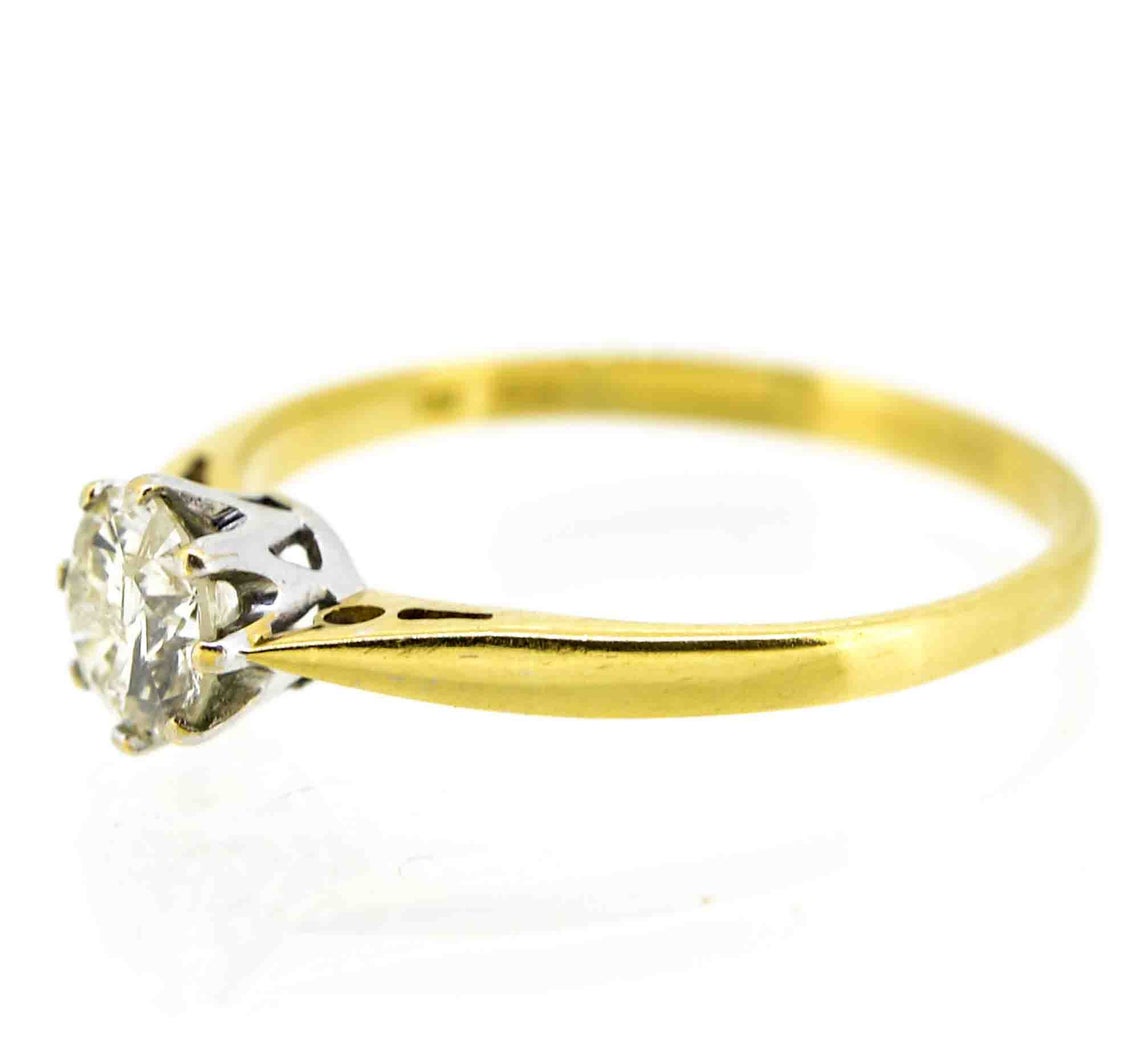 18ct Yellow Gold Diamond Solitaire Ring 0.50ct