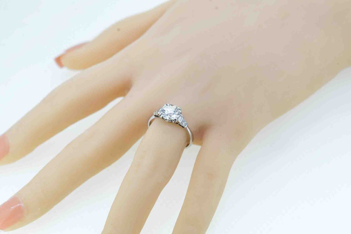 Art Deco Platinum Diamond Solitaire Ring