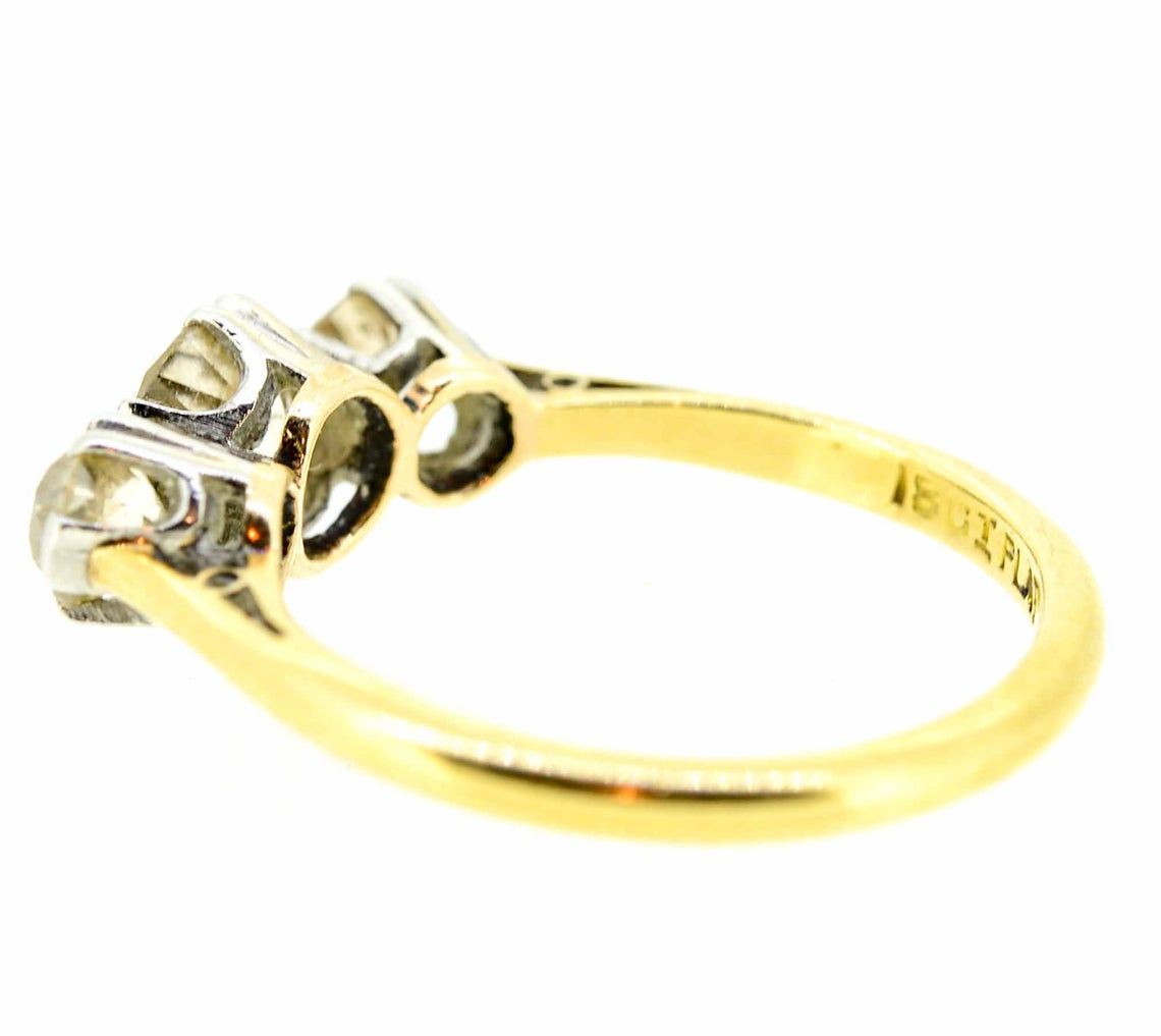 Early 20th Century 18ct & Platinum Diamond Three Stone Ring