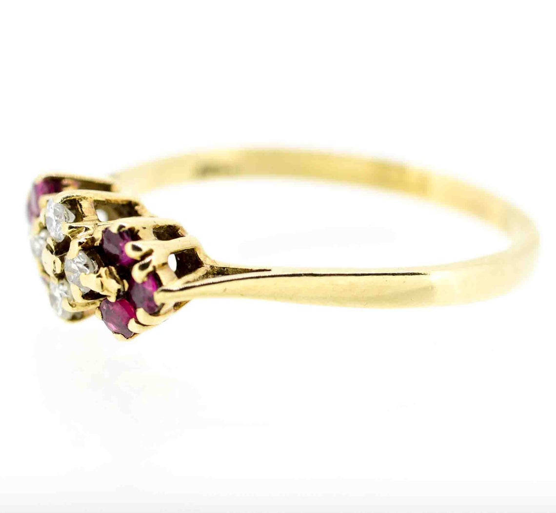 9ct Yellow Gold Ruby and Diamond Dress Ring