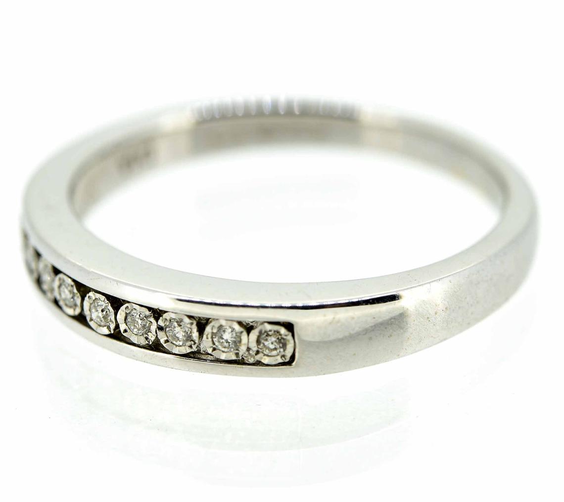 9ct White Gold Diamond Half Eternity Ring