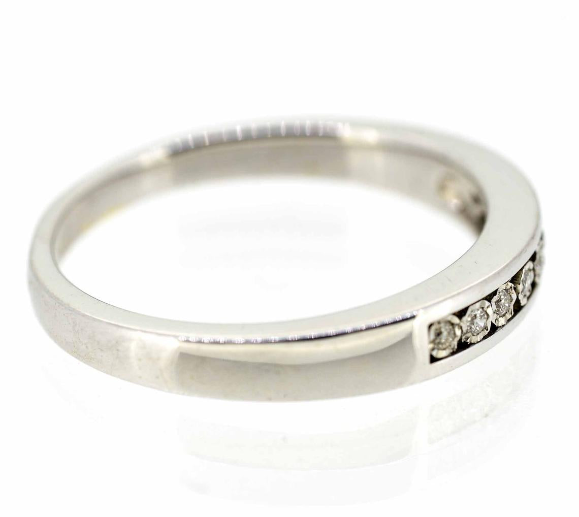 9ct White Gold Diamond Half Eternity Ring