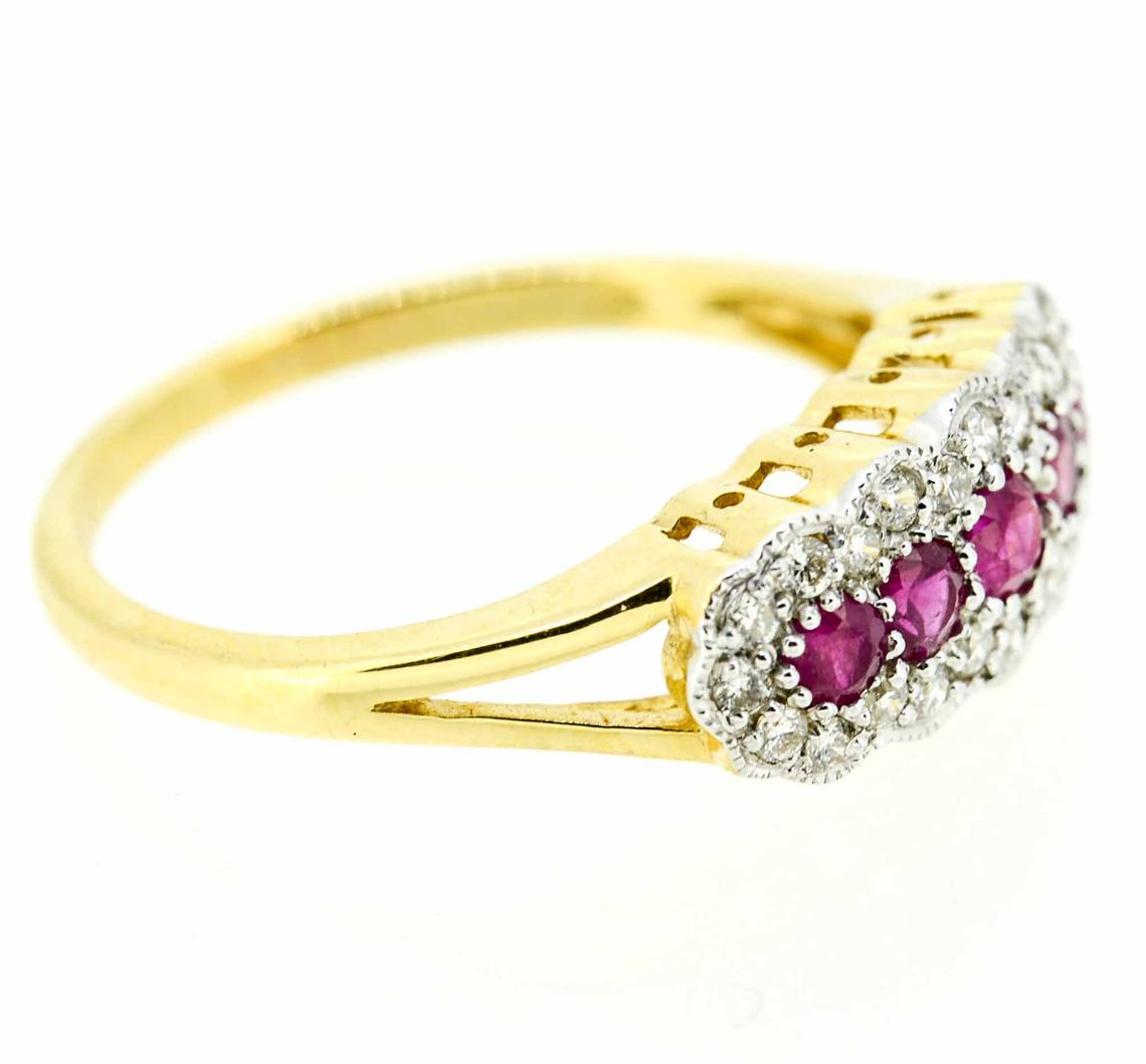 18ct Yellow Gold Edwardian Style Ruby and Diamond Ring