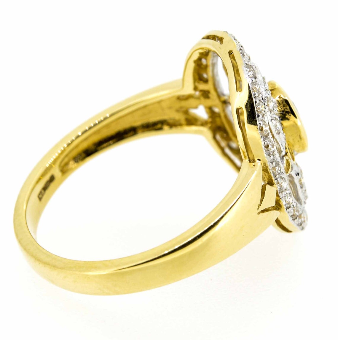 18ct Yellow Gold Antique Style Sapphire and Diamond Cluster Ring