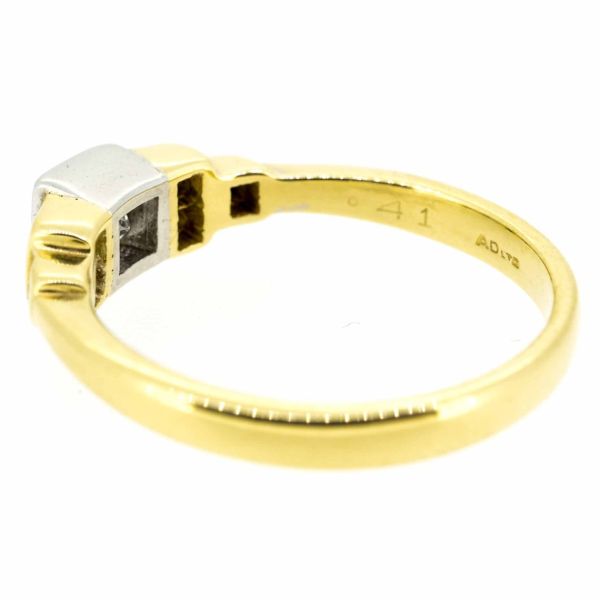 18ct Bi-Colour Gold Princess and Brilliant Cut Diamond Ring