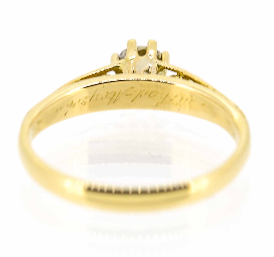 18ct Yellow Gold Old Cushion Cut Fancy Colour Diamond Ring