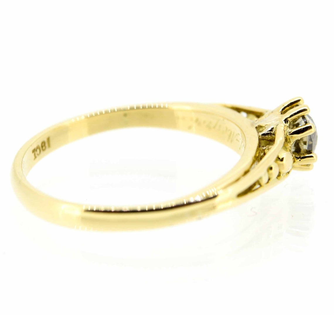 18ct Yellow Gold Old Cushion Cut Fancy Colour Diamond Ring