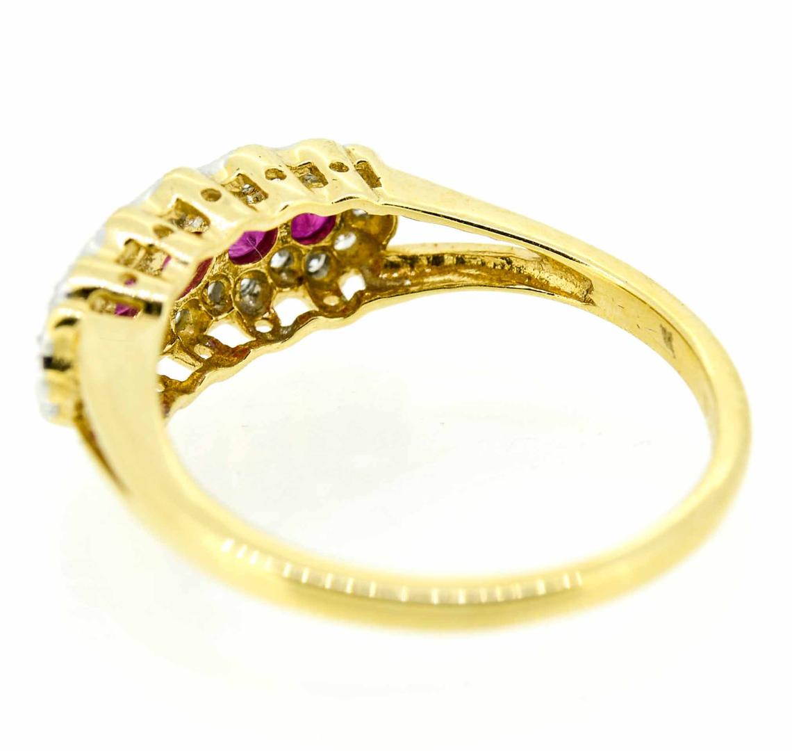 18ct Yellow Gold Edwardian Style Ruby and Diamond Ring