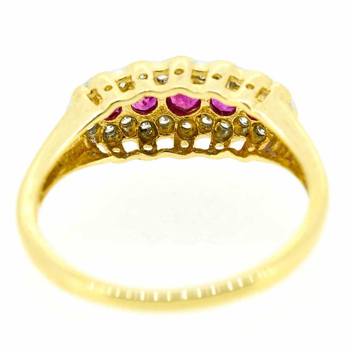 18ct Yellow Gold Edwardian Style Ruby and Diamond Ring