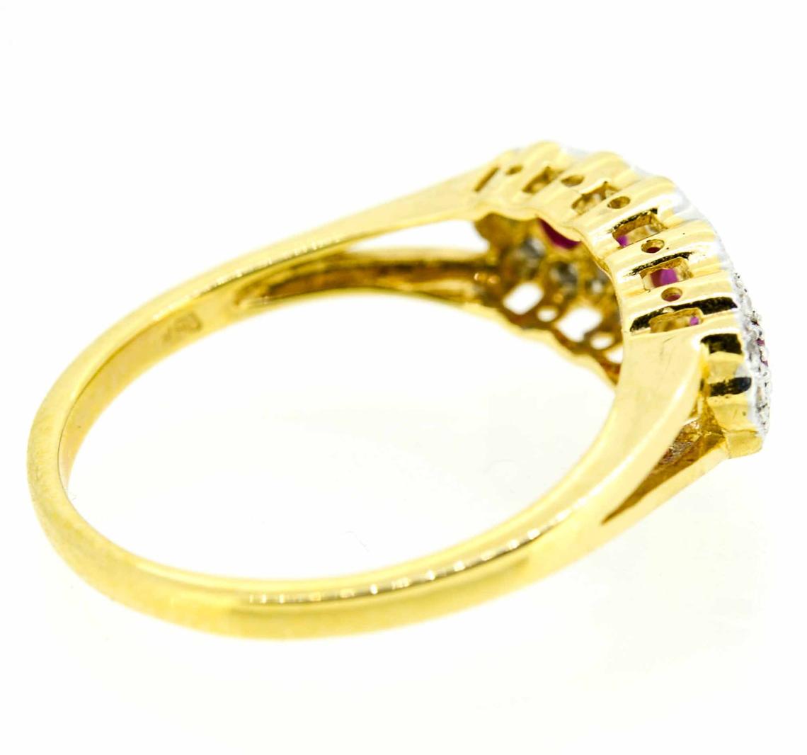 18ct Yellow Gold Edwardian Style Ruby and Diamond Ring
