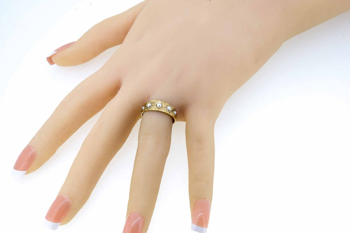 Victorian 18ct Yellow Gold Pearl Ring