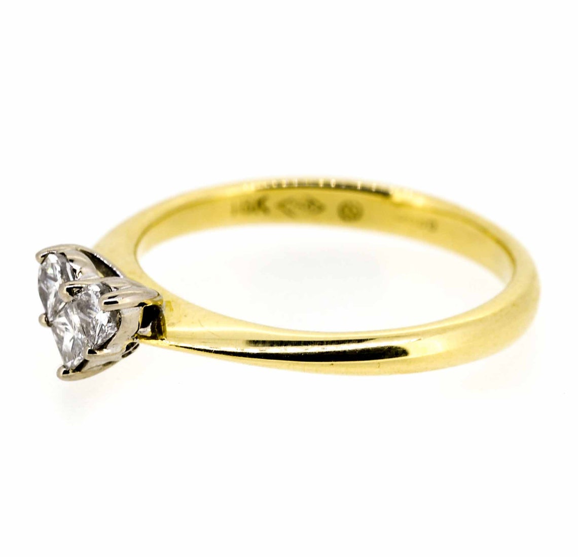 18ct Yellow Gold Diamond Heart Cluster Ring
