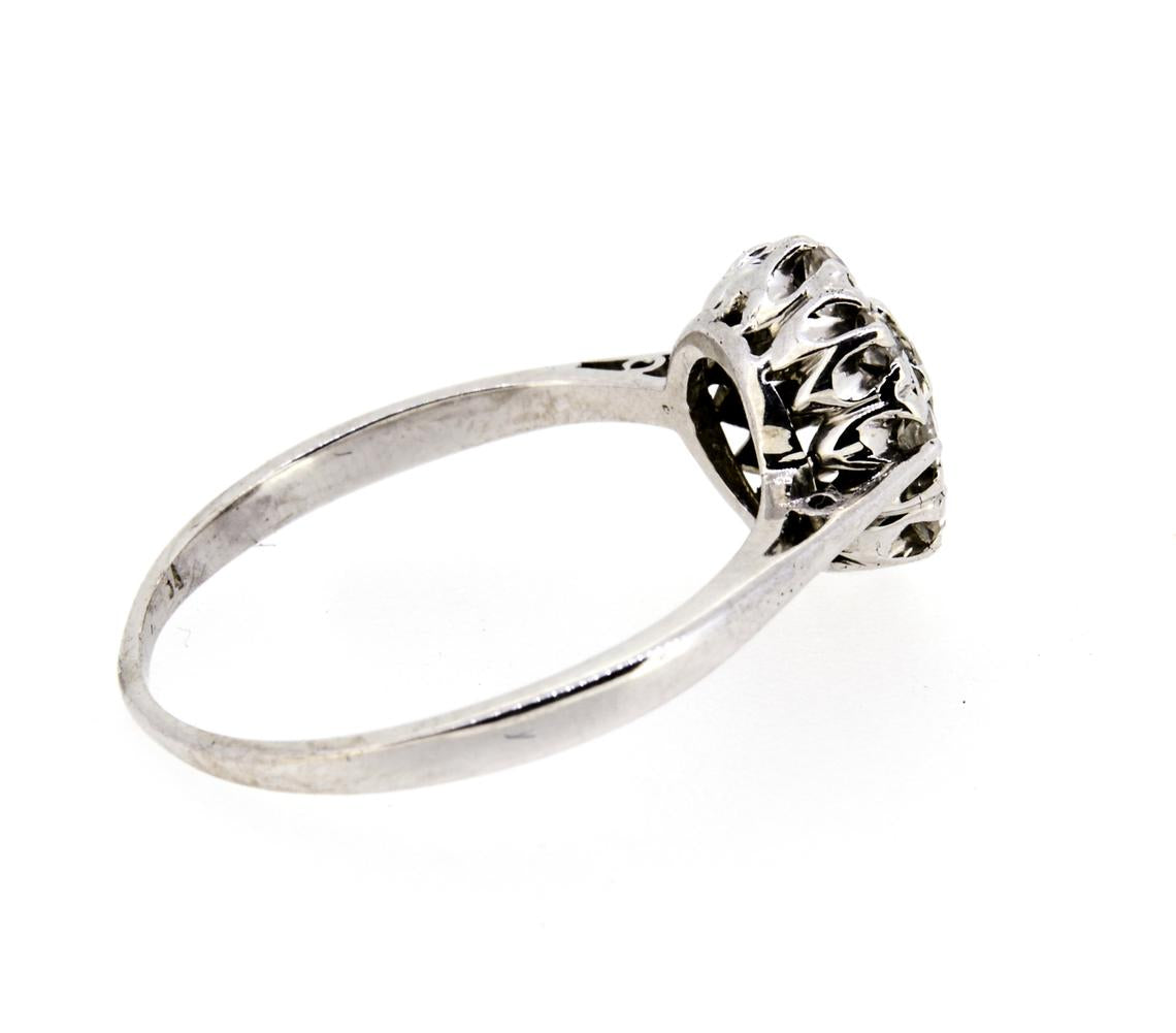 White Gold Nine Stone Diamond Cluster Ring