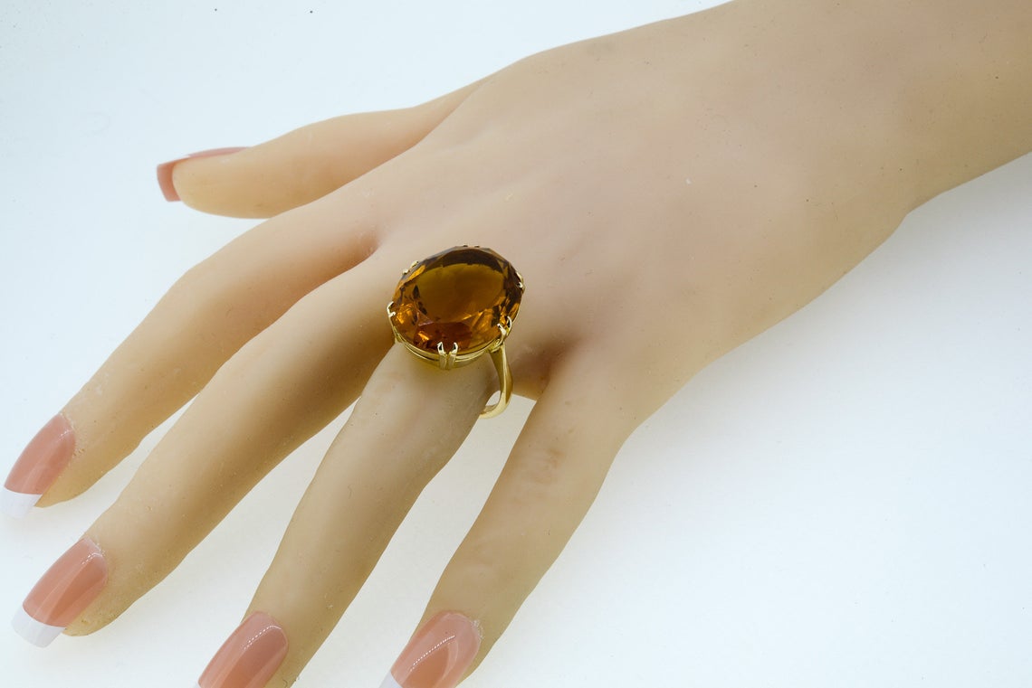 1970s Topaz Colour Paste Dress Ring