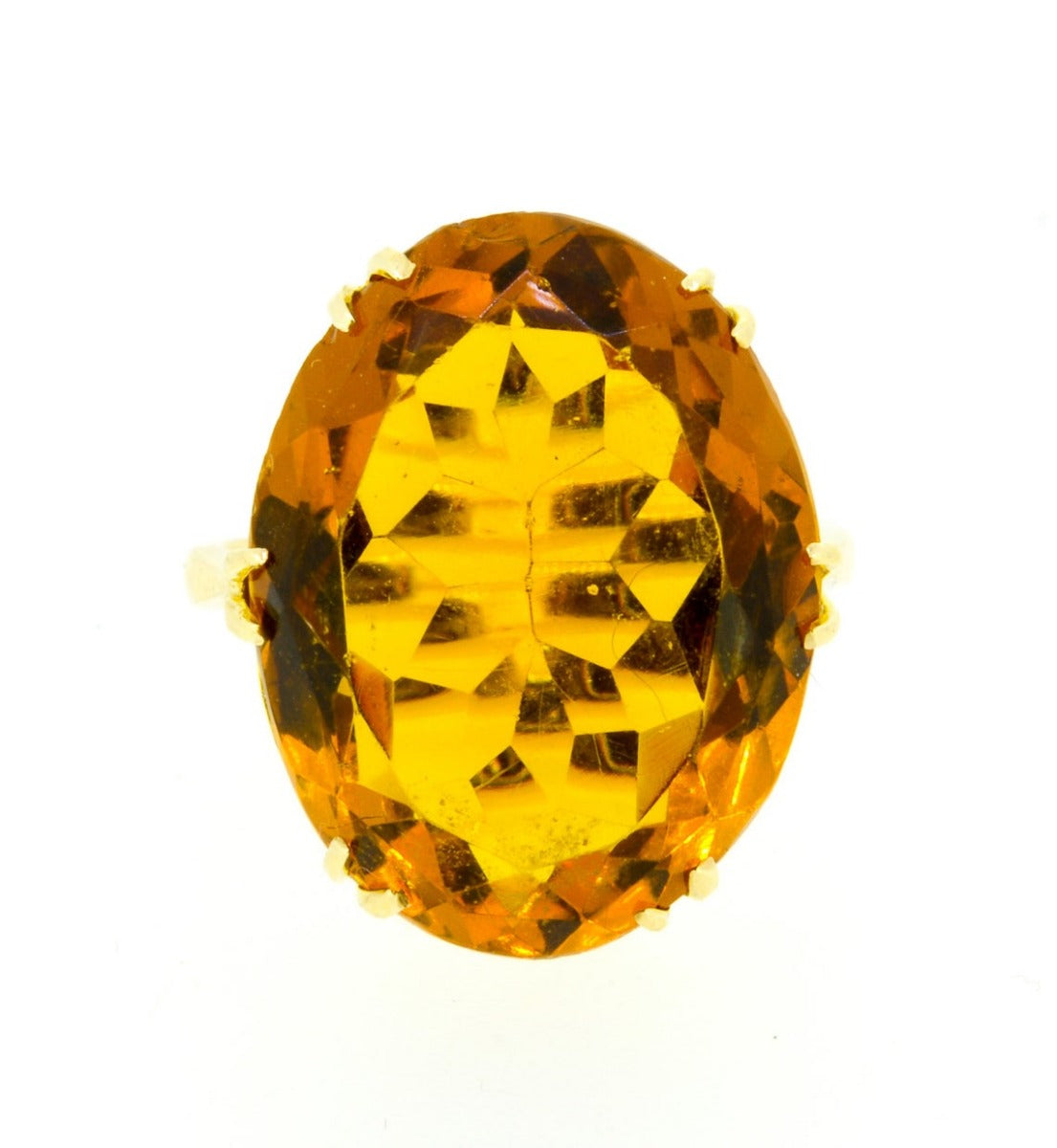 1970s Topaz Colour Paste Dress Ring