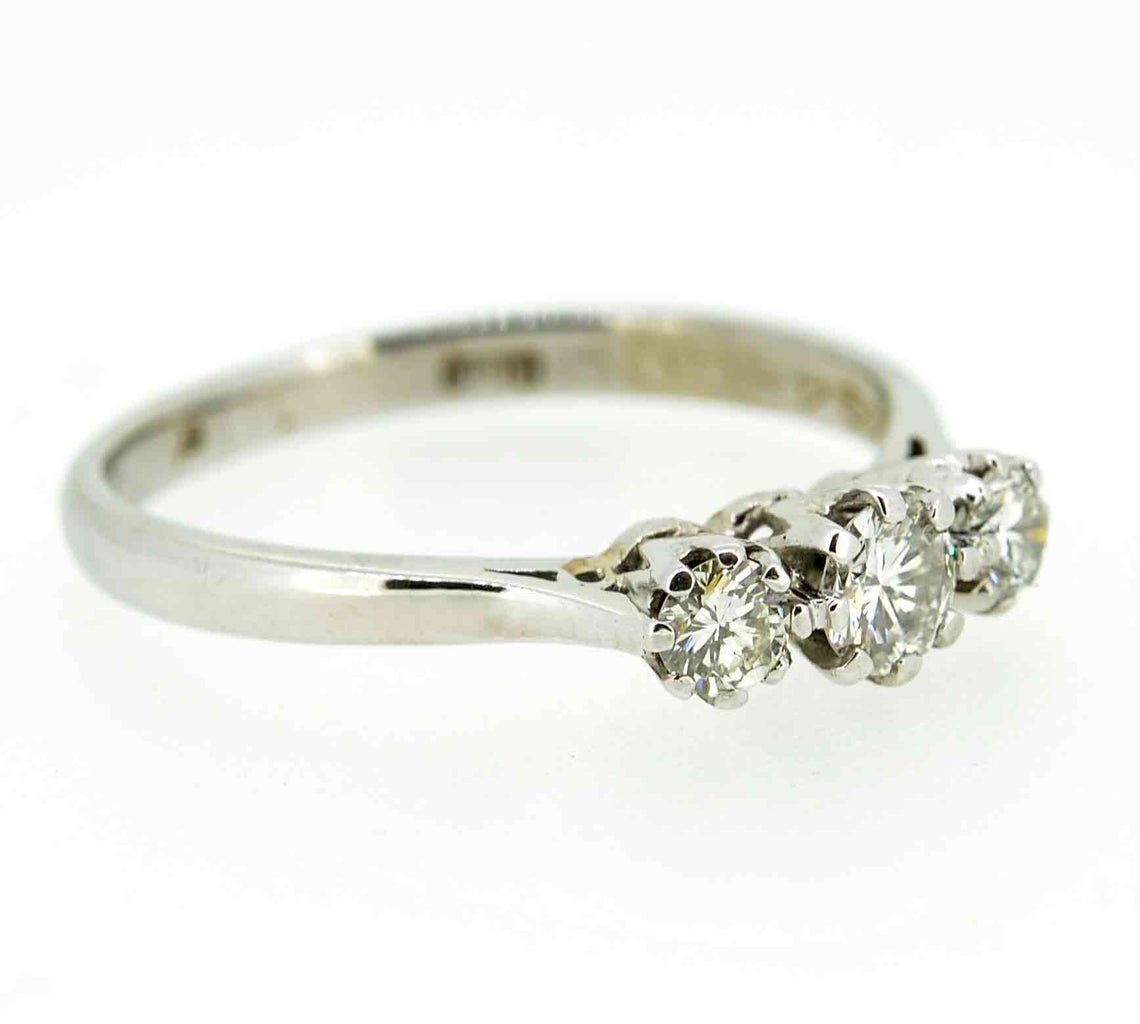 18ct White Gold Three Stone Diamond Ring
