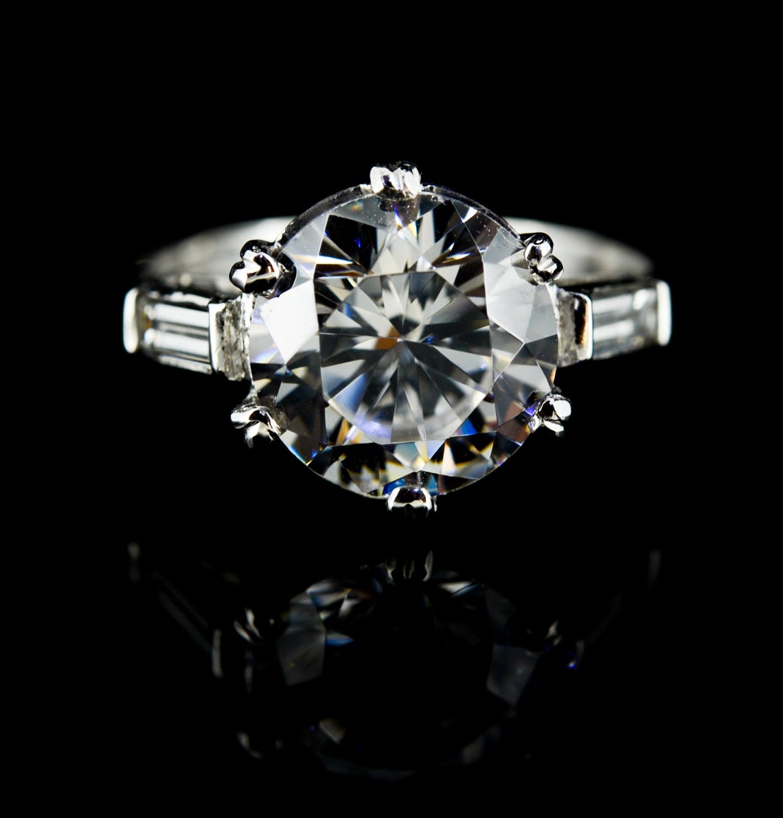 Platinum Diamond and Cubic Zirconia Dress Ring