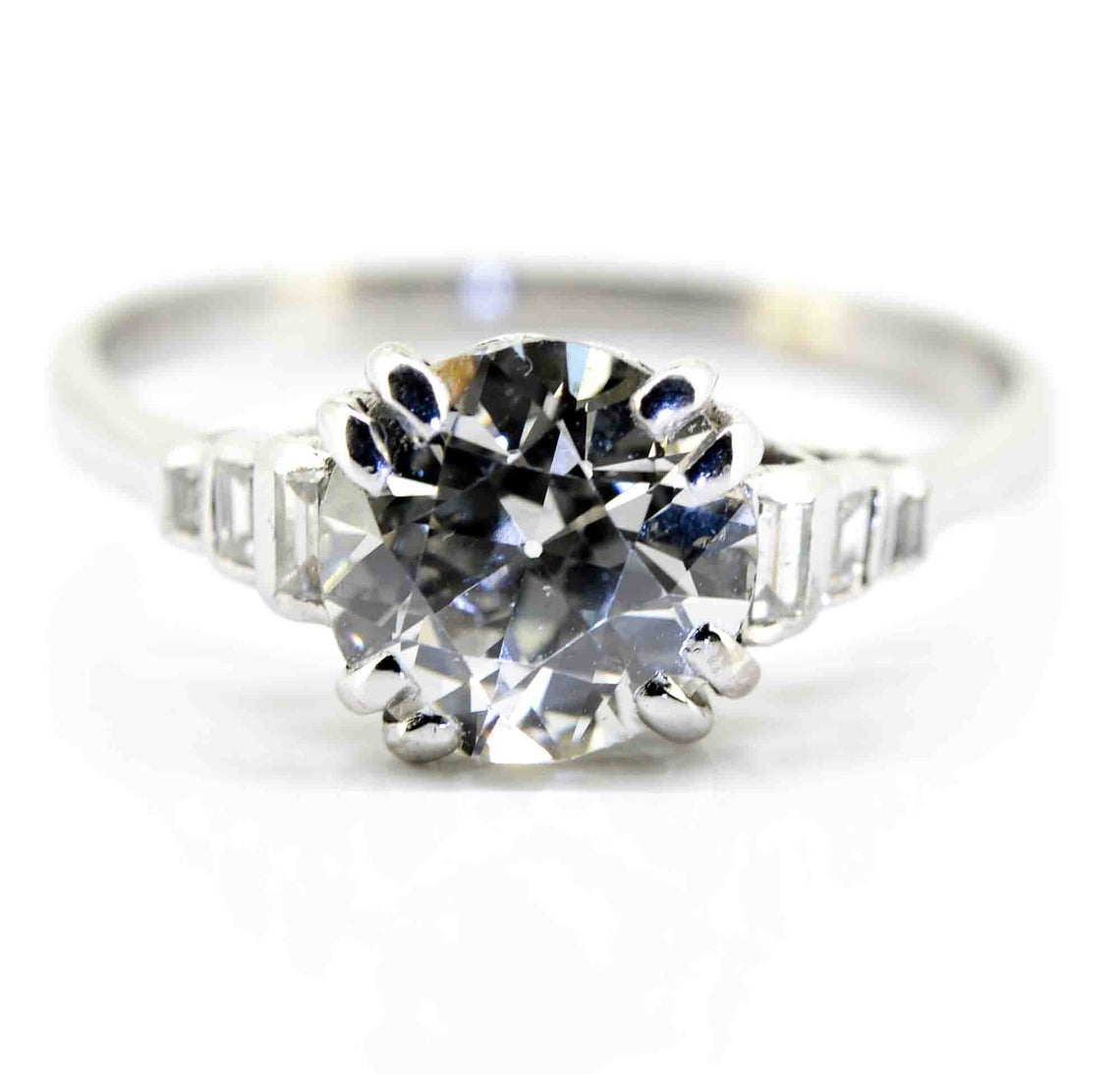 Art Deco Platinum Diamond Solitaire Ring