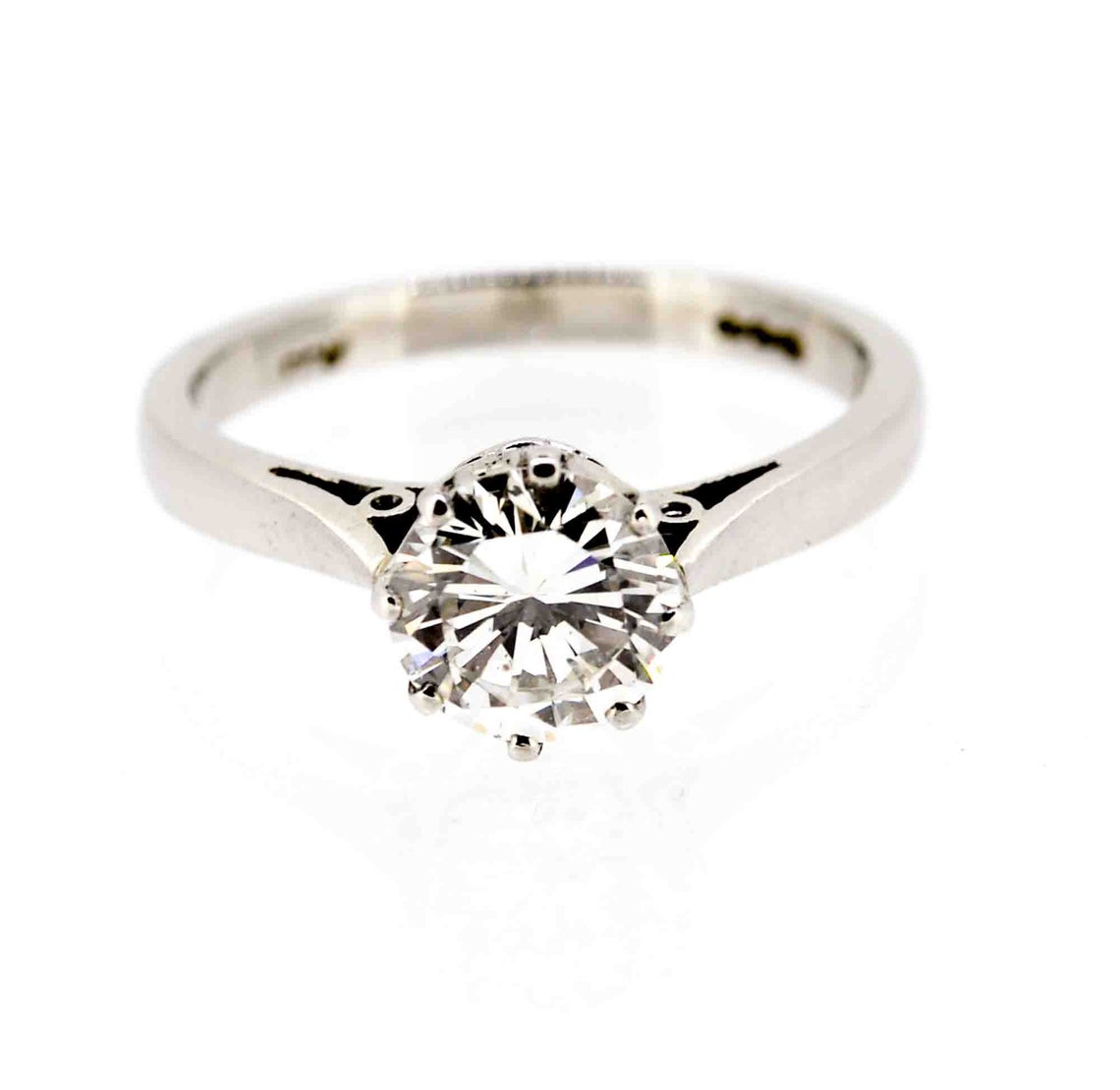Platinum Brilliant Cut Diamond Solitaire Ring 1.08cts