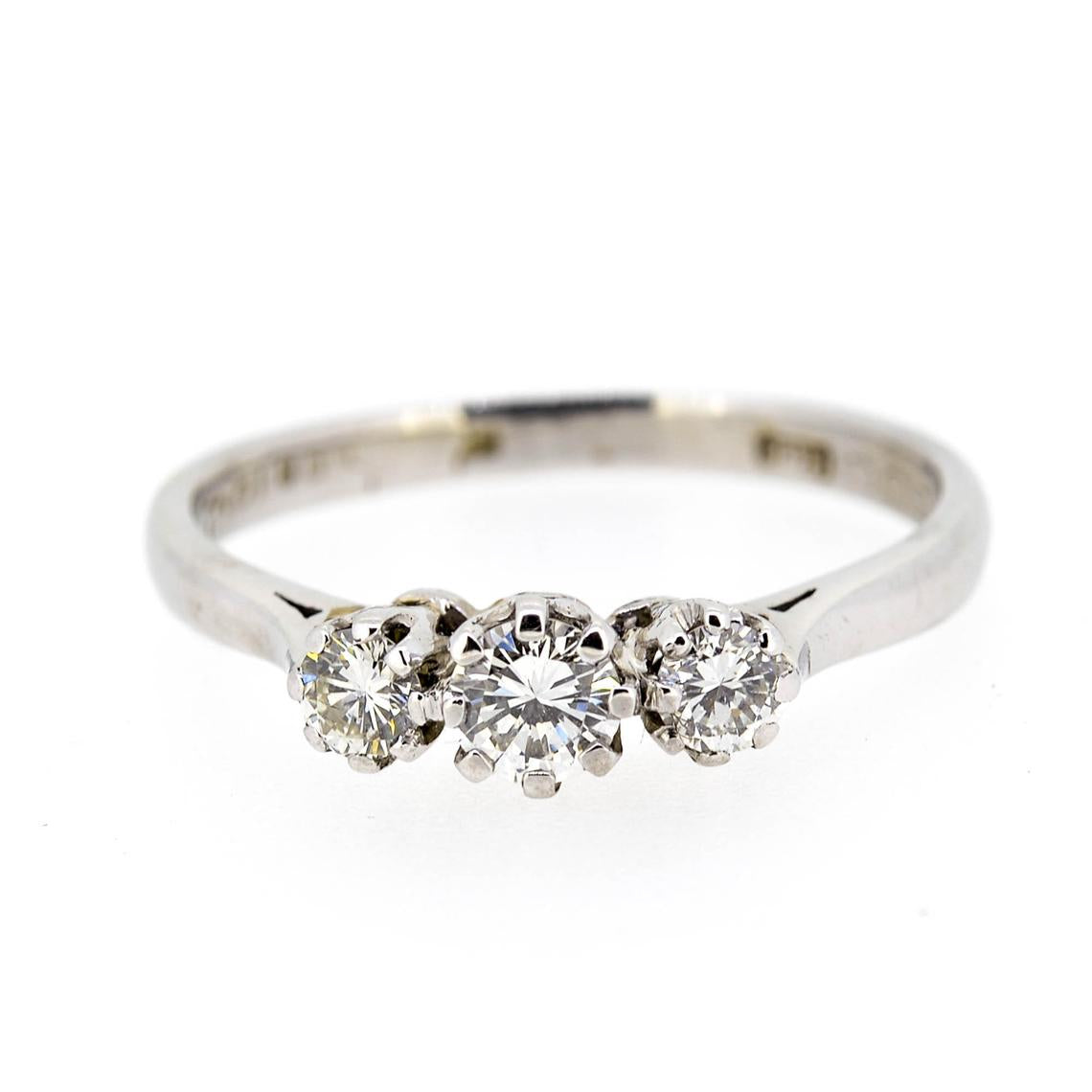 18ct White Gold Three Stone Diamond Ring