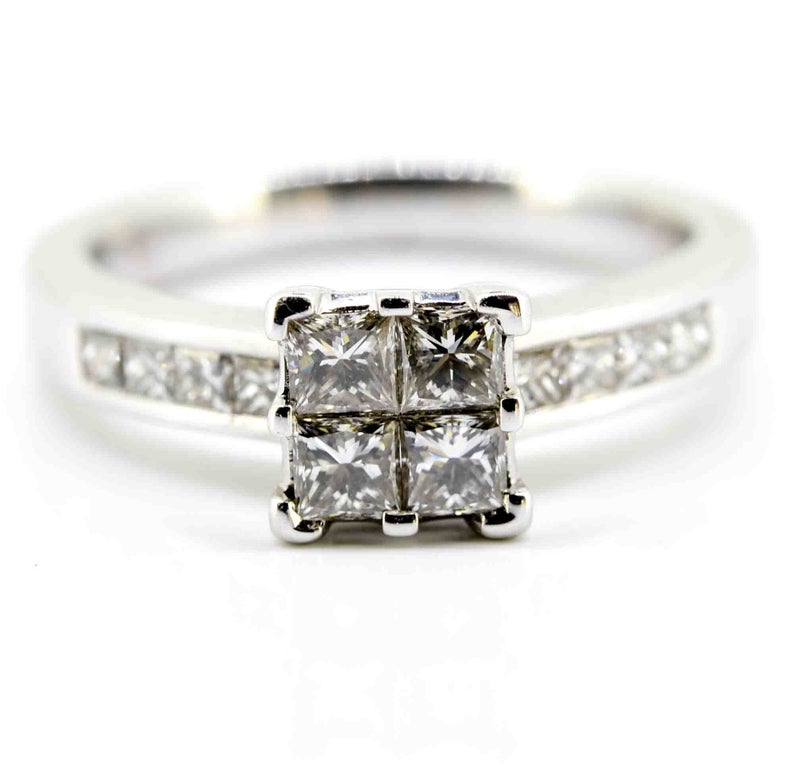 18ct White Gold Princess Cut Diamond Dress Ring Ellison Davies 18ct White Gold Princess Cut Diamond Dress Ring Ellison Davies