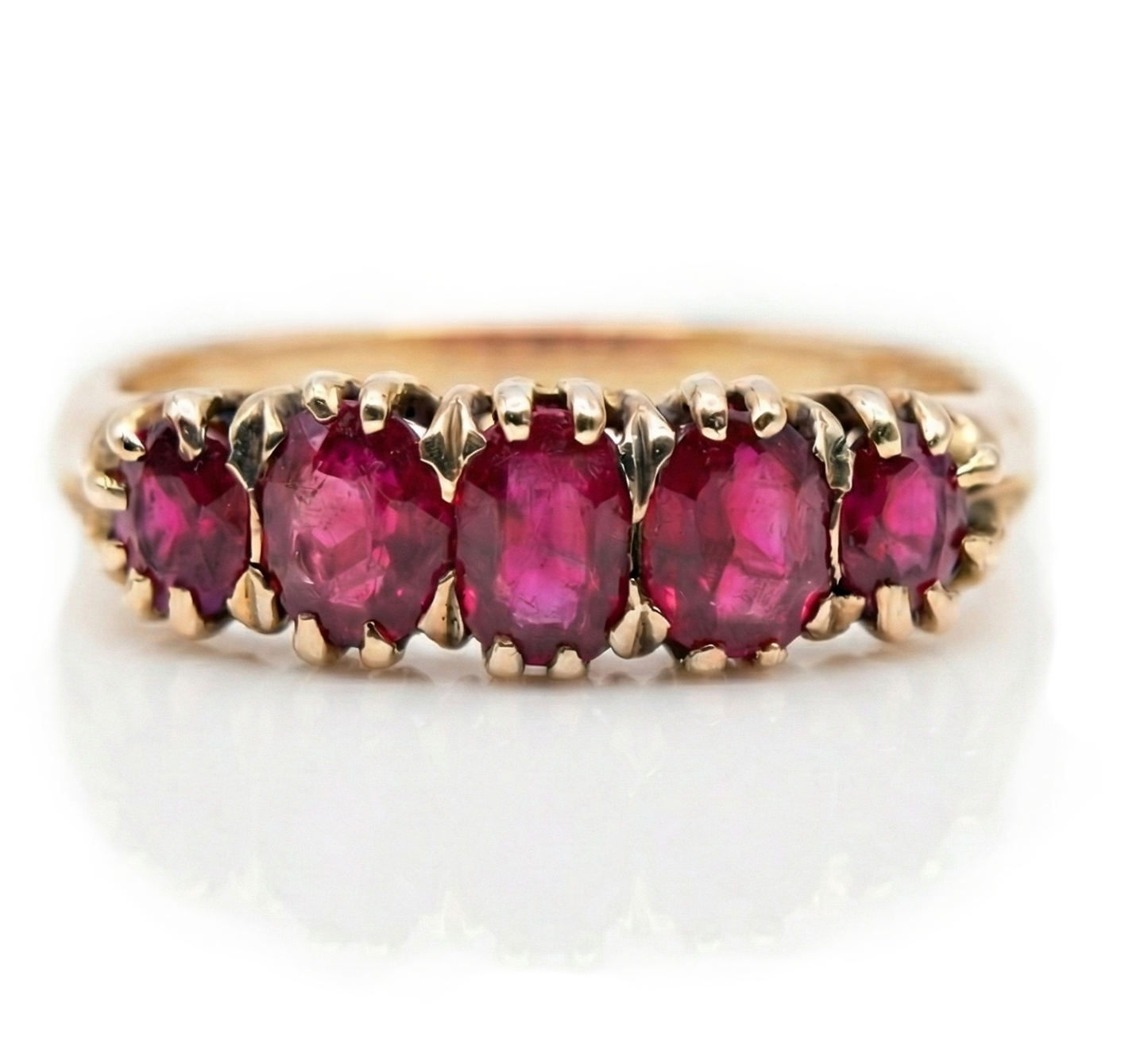 Vintage 5 stone ruby ring