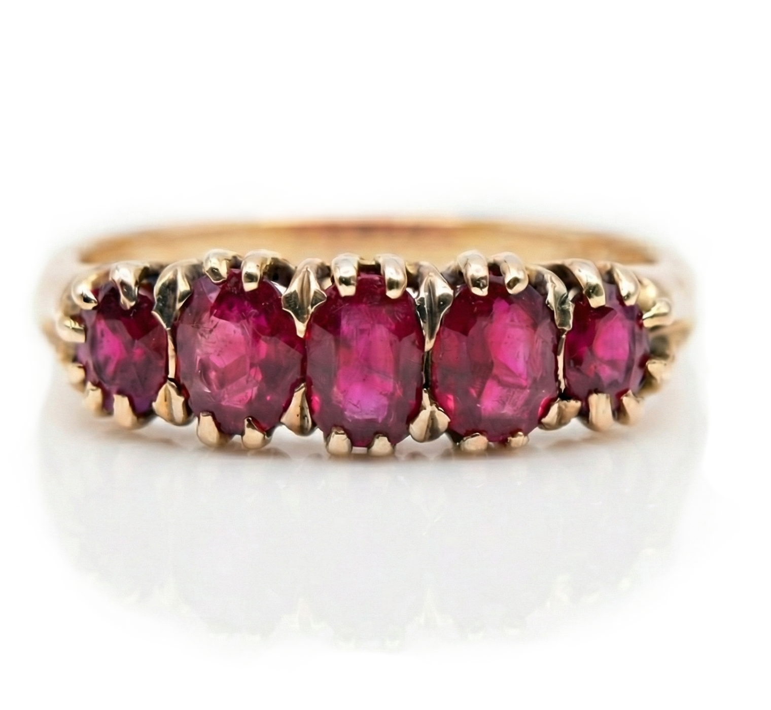 Vintage 5 stone ruby ring
