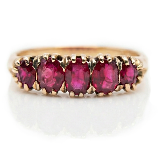 Vintage 5 stone ruby ring