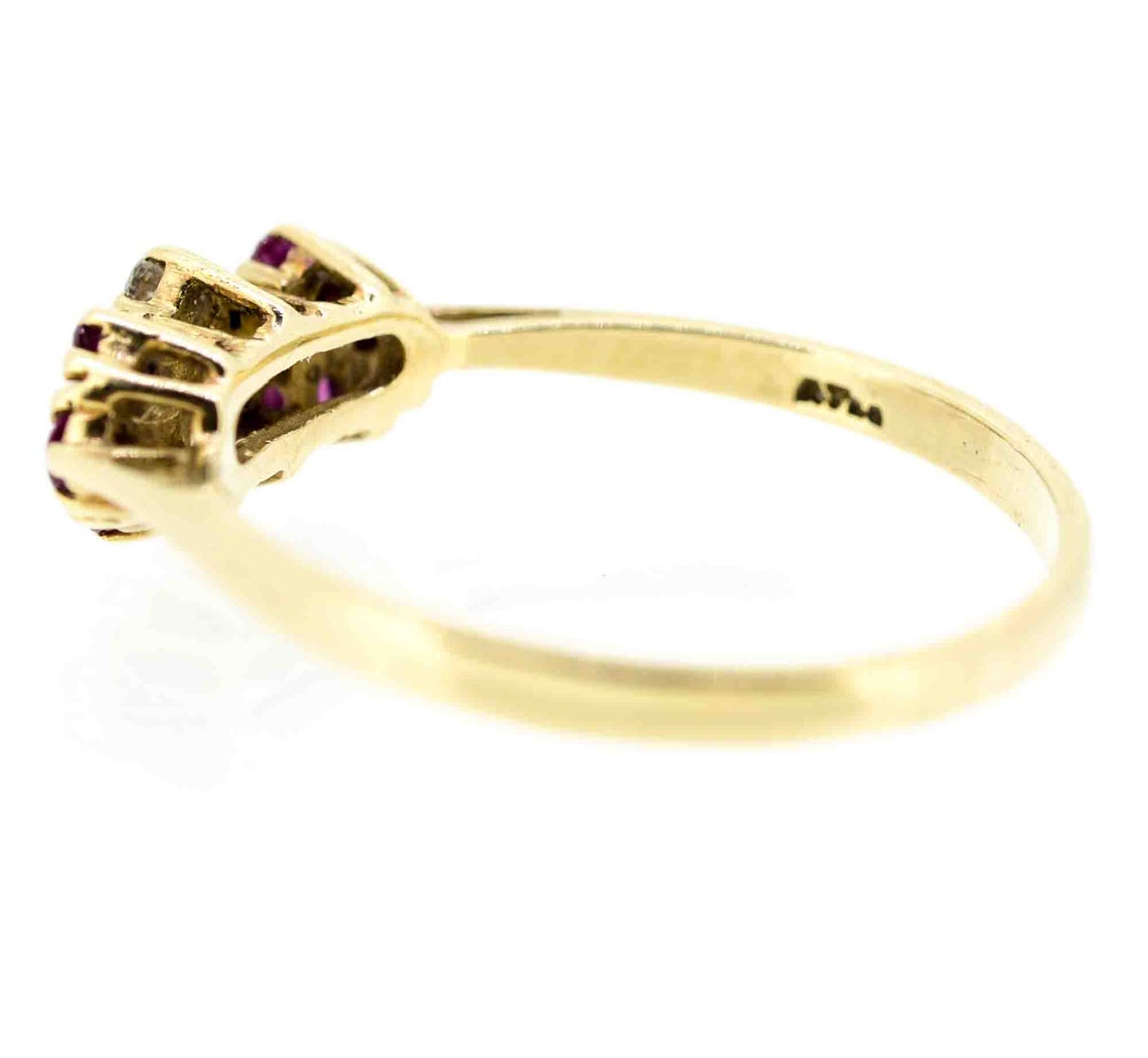 9ct Yellow Gold Ruby and Diamond Dress Ring
