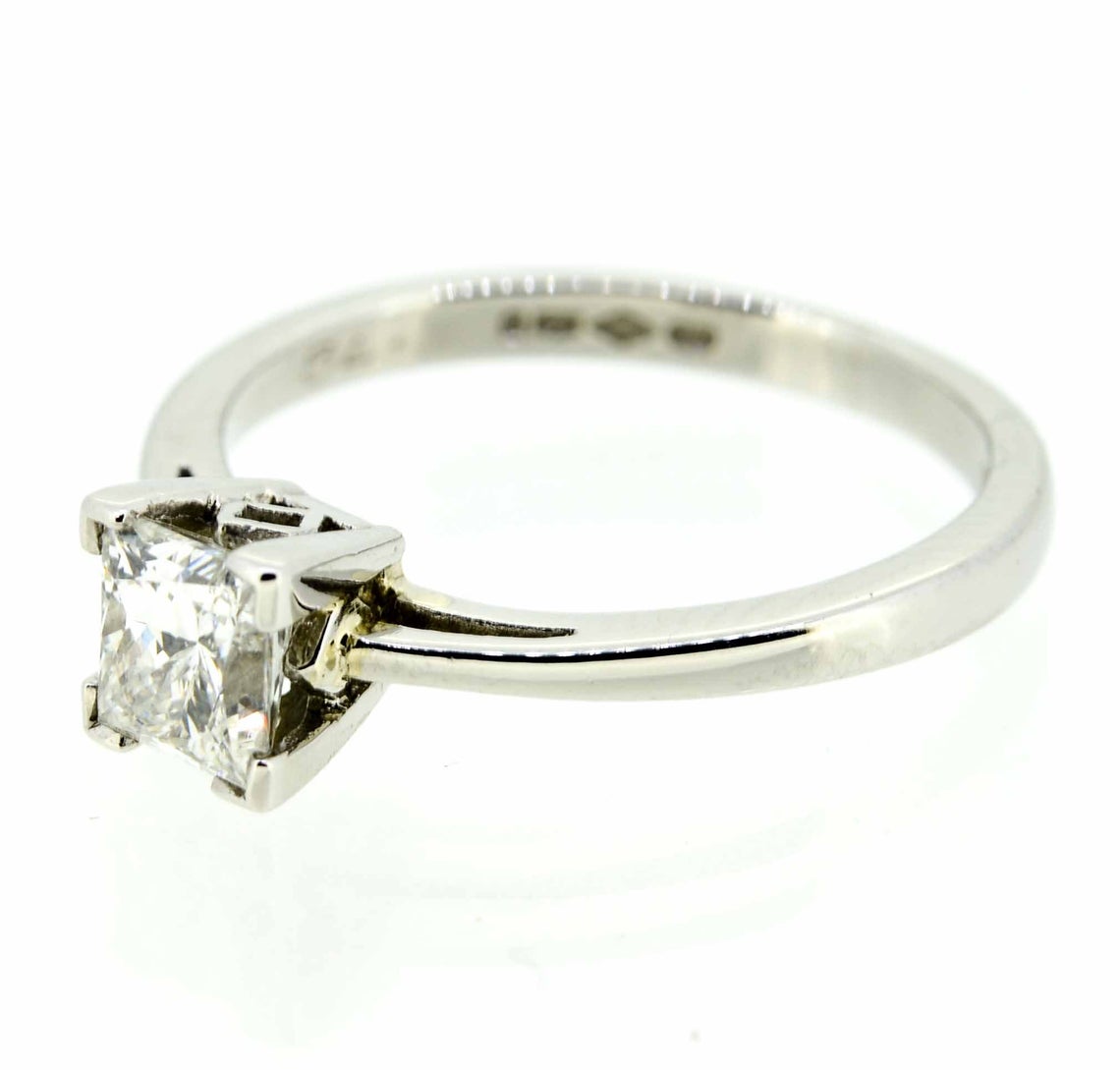 Platinum Princess Cut Diamond Single Stone Ring
