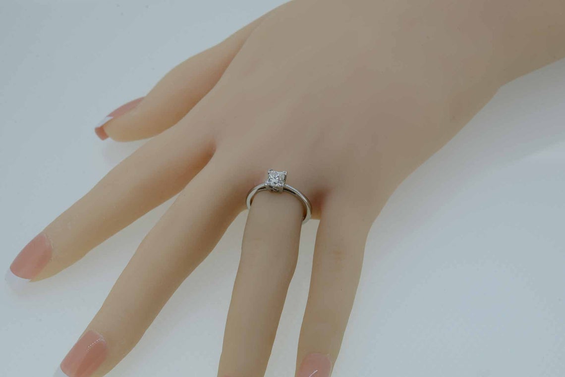 Platinum Princess Cut Diamond Single Stone Ring