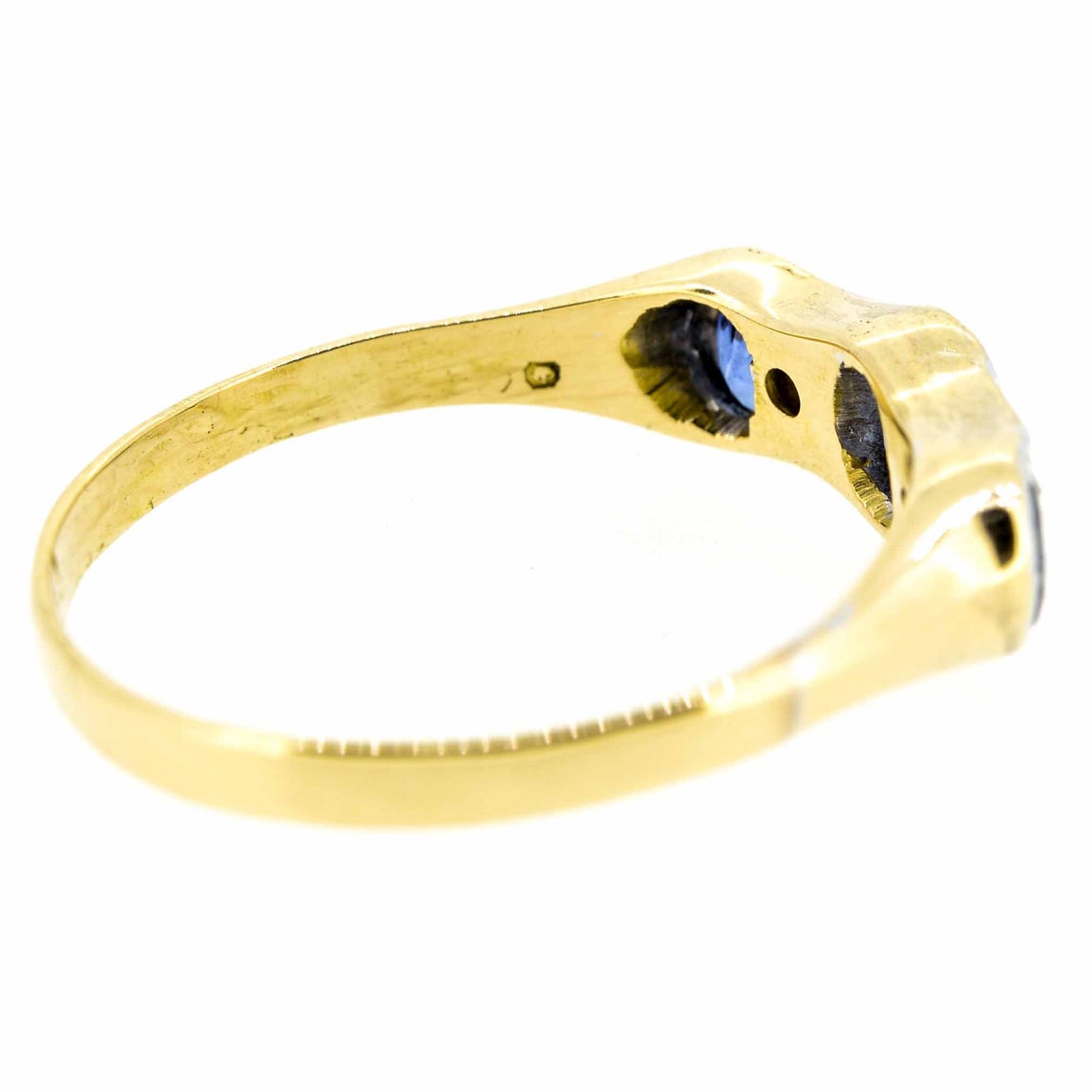 Early 20th Century 18ct Yellow Gold Sapphire and Diamond Five Stone Ring