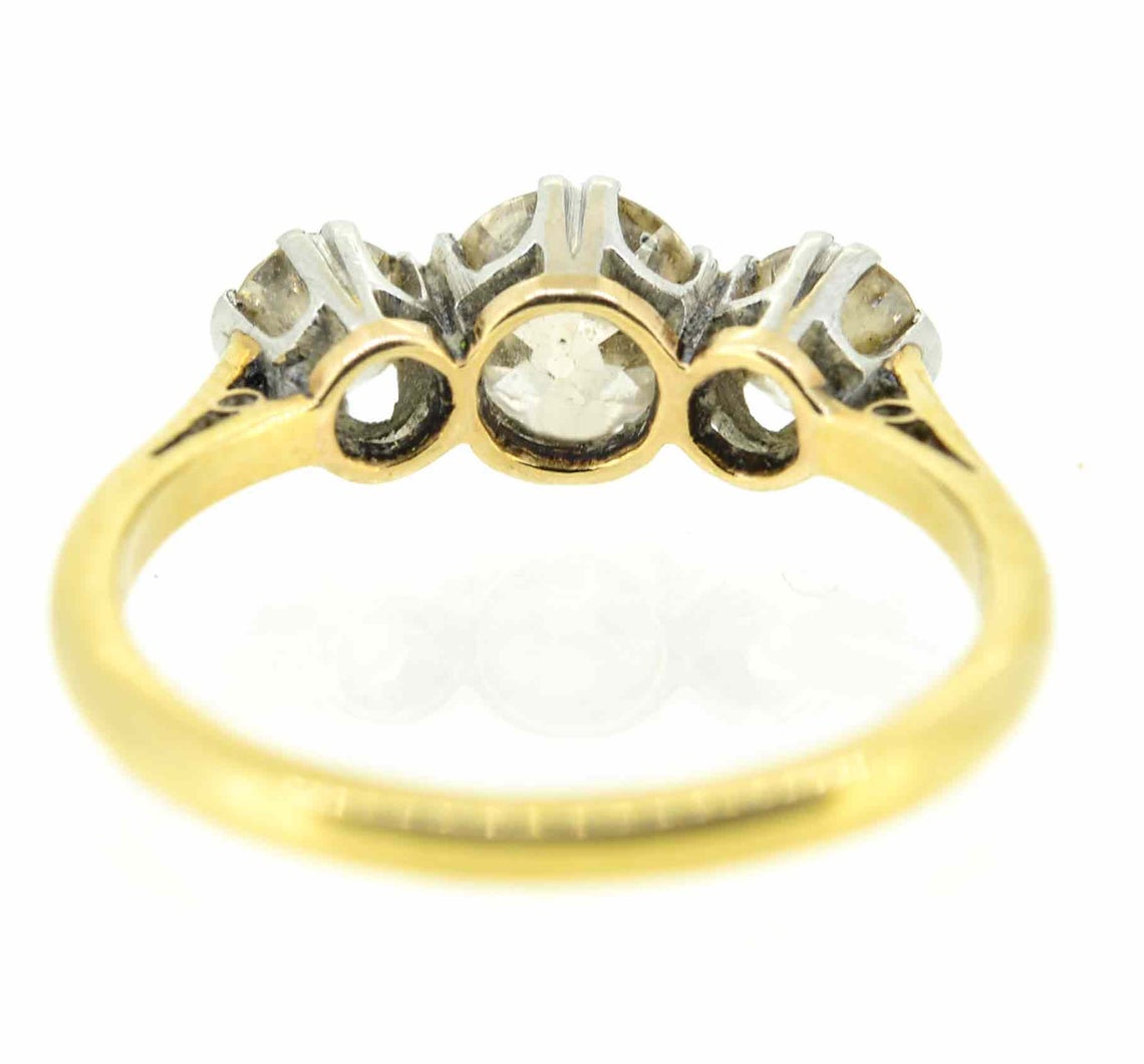 Early 20th Century 18ct & Platinum Diamond Three Stone Ring