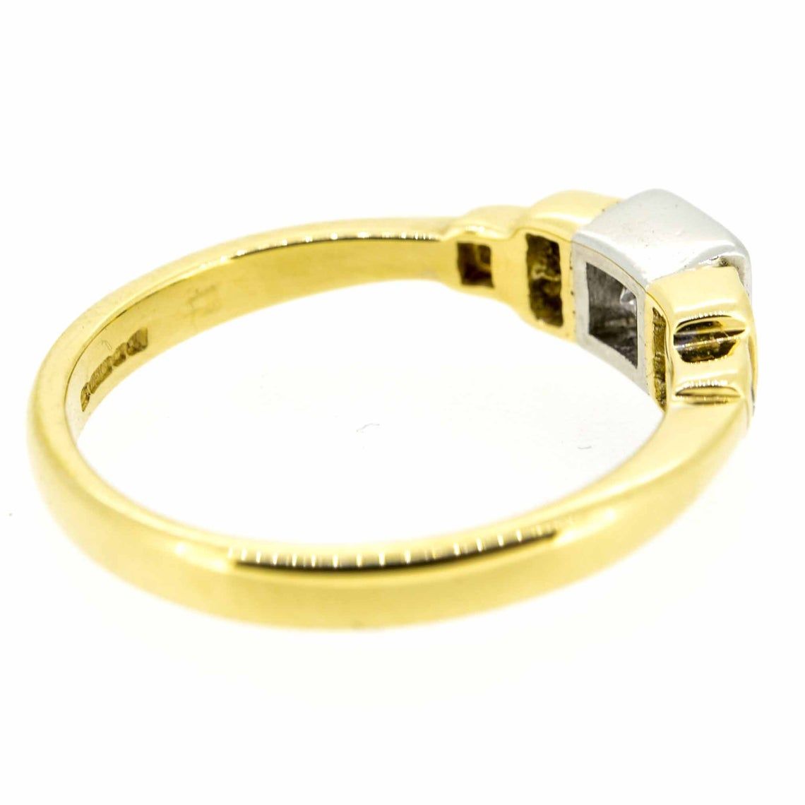 18ct Bi-Colour Gold Princess and Brilliant Cut Diamond Ring