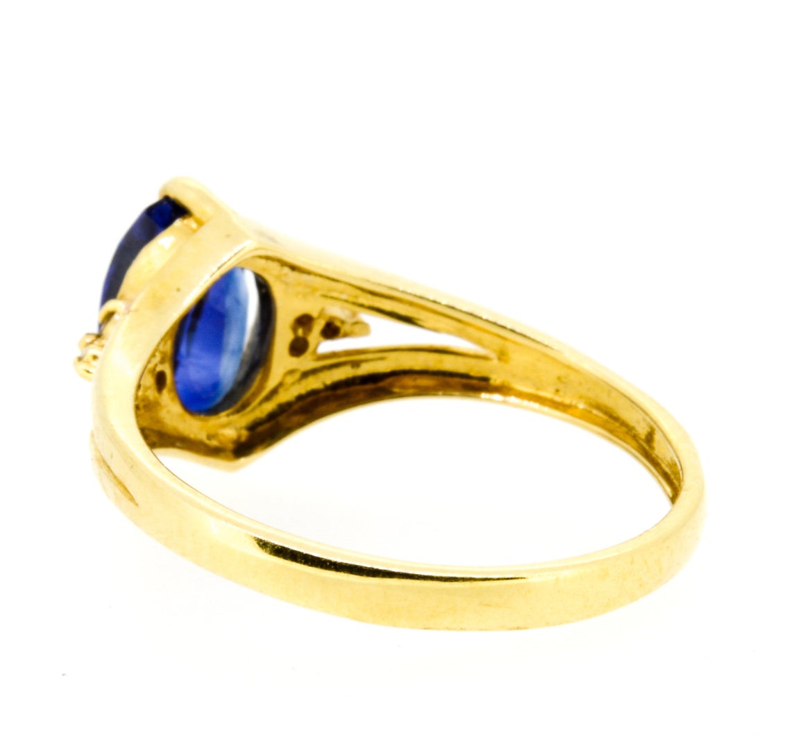 18ct Yellow Gold Sapphire And Diamond Dress Ring