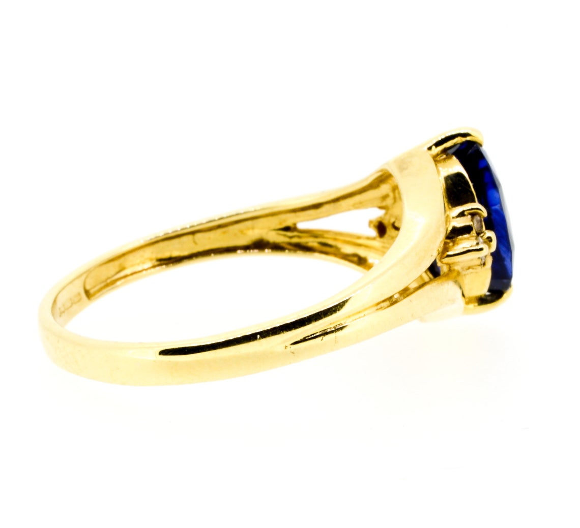 18ct Yellow Gold Sapphire And Diamond Dress Ring