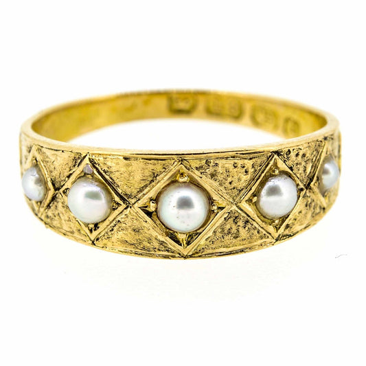 Victorian 18ct Yellow Gold Pearl Ring