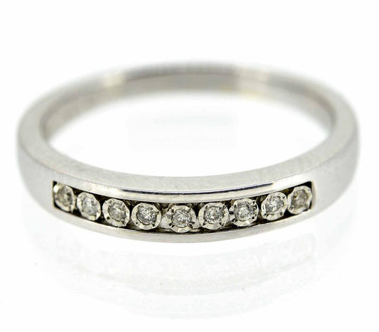 9ct White Gold Diamond Half Eternity Ring